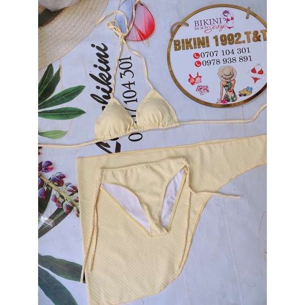 Bikini xốp 3 món kèm khăn siêu xinh