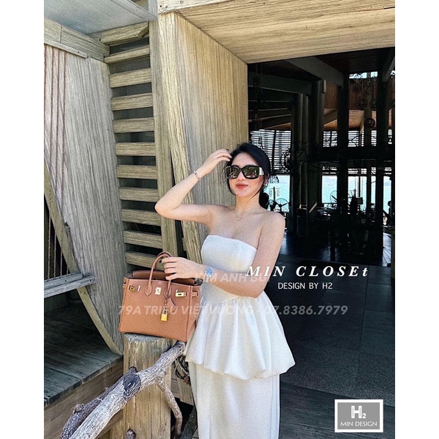 Set áo nhún gấu chân váy xẻ liệu có làm anh lo lắng