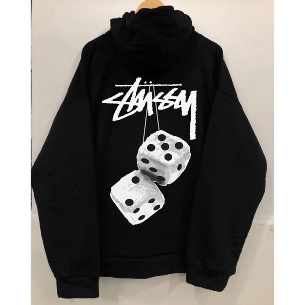Áo Hoddie Nỉ Bông Stussy Xí Ngầu From Rộng trang điểm Cao Cấp.