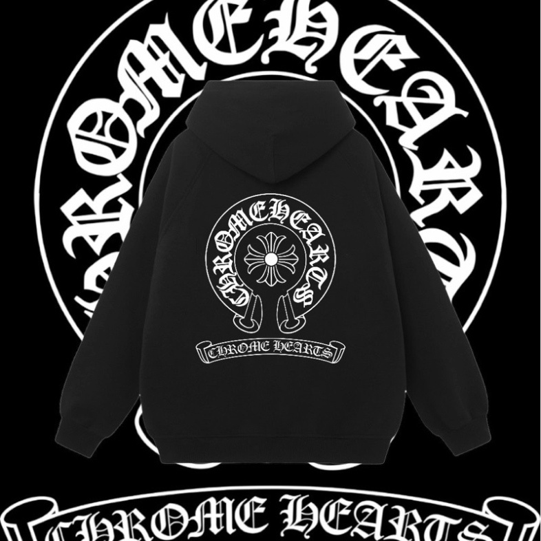 Áo Hoodie unisex ChromHearts, form rộng cao cấp, chất nỉ bông Hàn Quốc, cho nam nữ