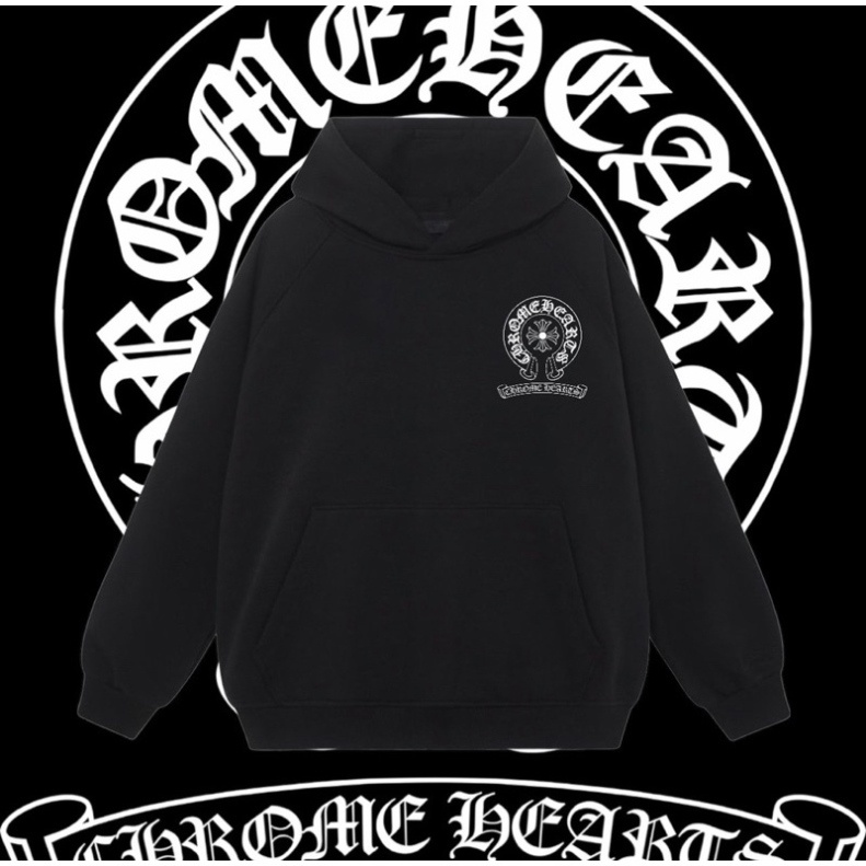 Áo Hoodie unisex ChromHearts, form rộng cao cấp, chất nỉ bông Hàn Quốc, cho nam nữ