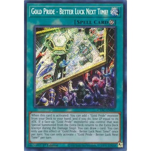 Thẻ Bài Yugioh Gold Pride - Better Luck Next Time! - CYAC-EN091 - Secret Rare 1st Edition