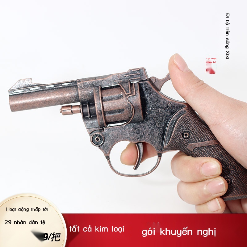 Tất cả kim loại hoài cổ súng lục ổ quay đập pháo đồ chơi trẻ em bắn tiểu ma túy 8090 thời thơ ấu Á hậu đá lửa