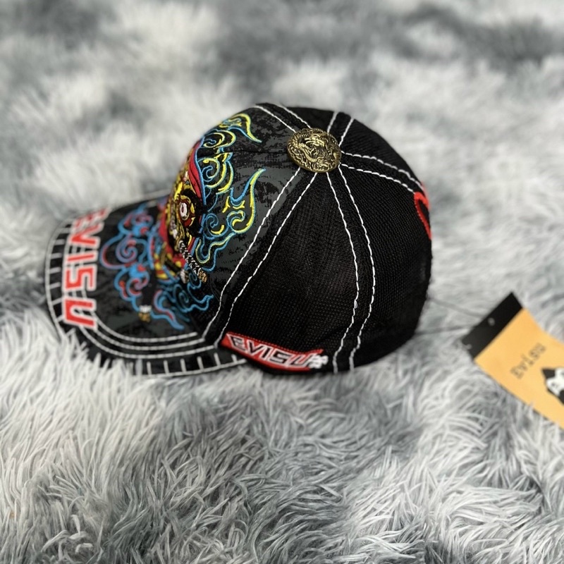 Nón kết Evi thêu hình ngầu phối lưới dày dặn