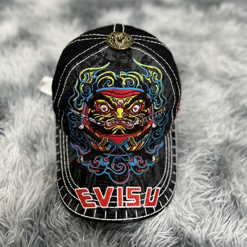 Nón kết Evi thêu hình ngầu phối lưới dày dặn