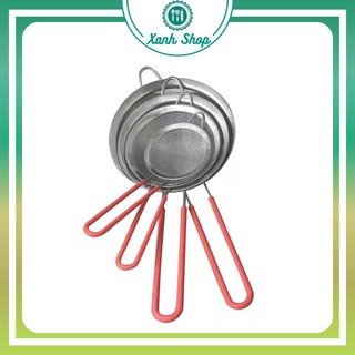 Rây bột, lọc cháo bằng thép không gỉ có tay cầm bằng Silicon/ inox