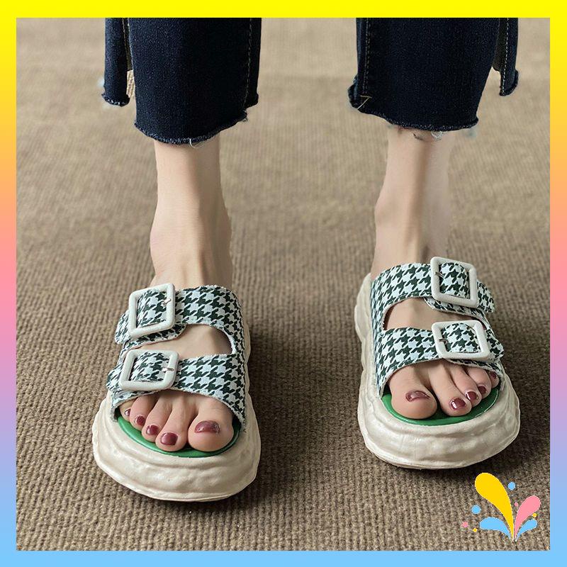 Dép và dép thiết kế phong cách mới bùng nổ thời trang đi chơi đế dày