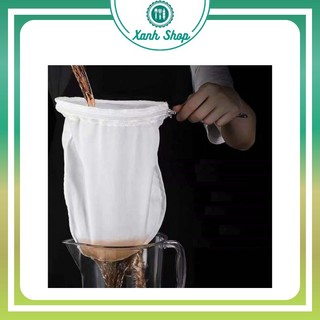 Vợt/ Túi vải lọc trà, cà phê, sữa hạt... (có khóa kéo, có thể tháo rời)