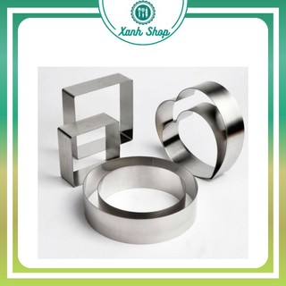 Khuôn ring bánh mousse thép không gỉ tròn/ trái tim/ vuông