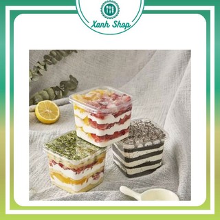 10 Hộp mousse vuông có nắp - đựng Tiramisu, Mousse