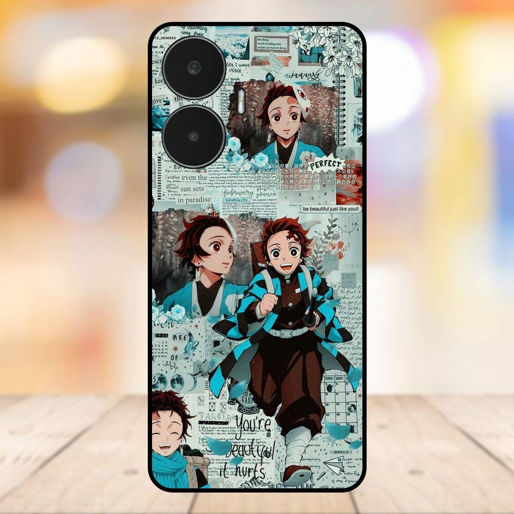 Ốp lưng điện thoại Realme C55 viền đen Tanjiro Kimetsu No Yaiba