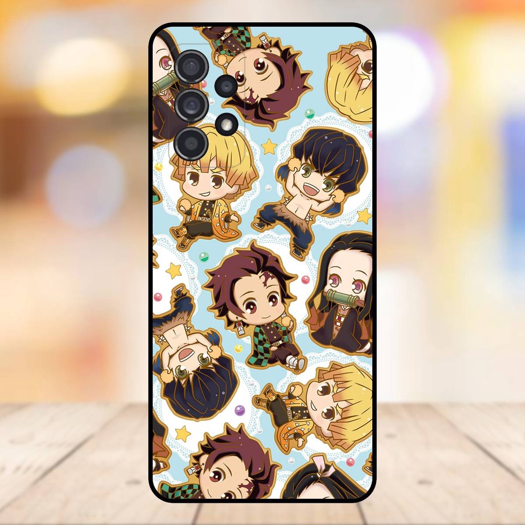 Ốp lưng điện thoại Samsung A52 viền đen Zenitsu Kimetsu no Yaiba