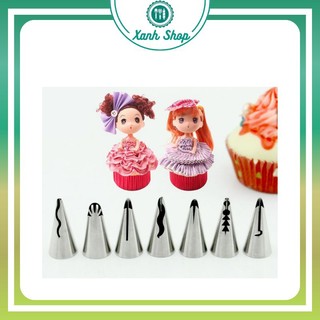 Bộ 7 đui bắt diềm, bèo, váy búp bê