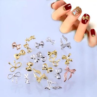 Charm nơ vàng,charm nail trang trí móng tay