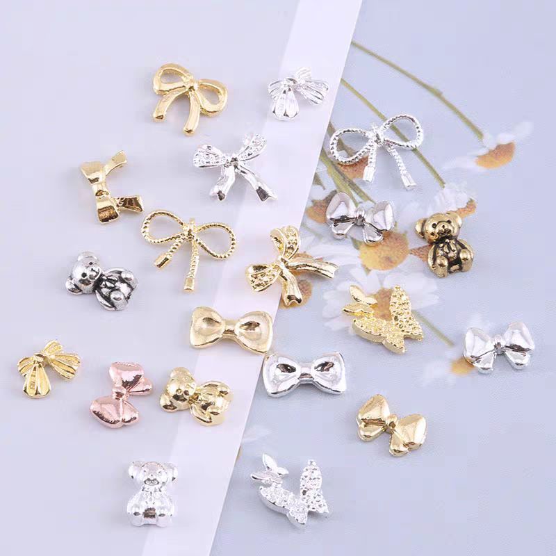 (Charm)Charm nơ,charm gấu trang trí móng tay