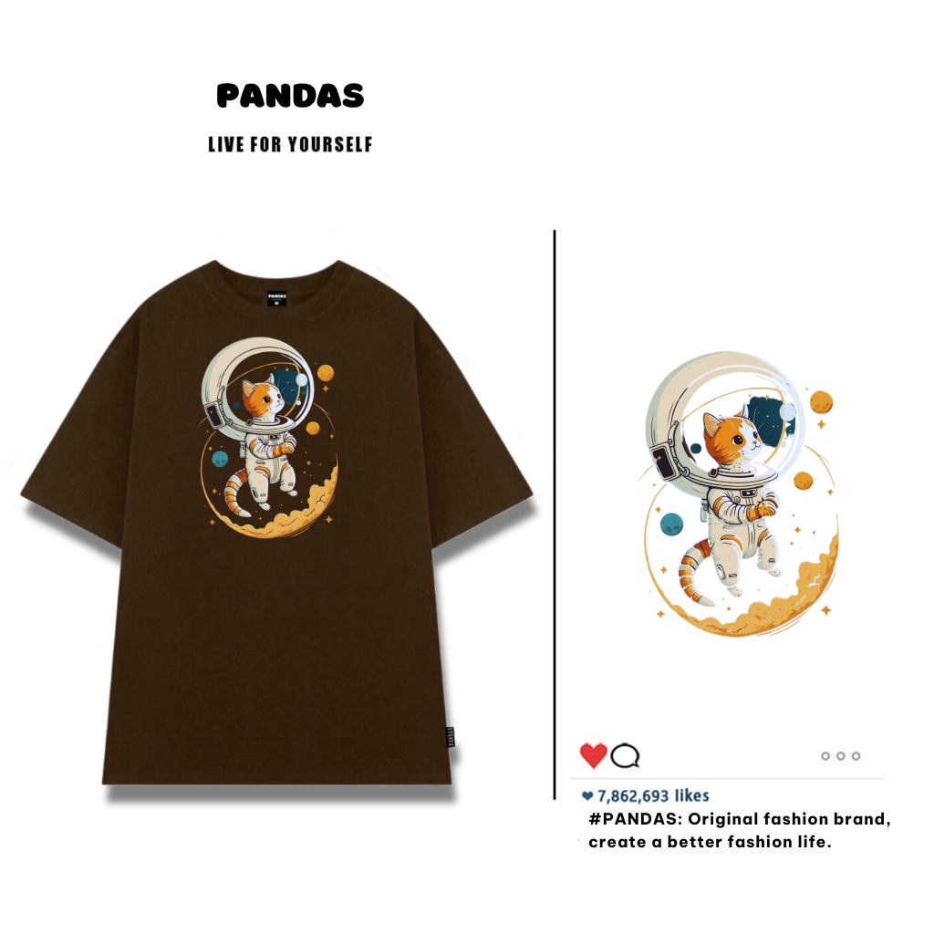 Áo thun unisex from rộng tay lỡ trơn cổ tròn nam nữ, áo phông cotton oversize Pandas AT53 sỉ ib | BigBuy360 - bigbuy360.vn