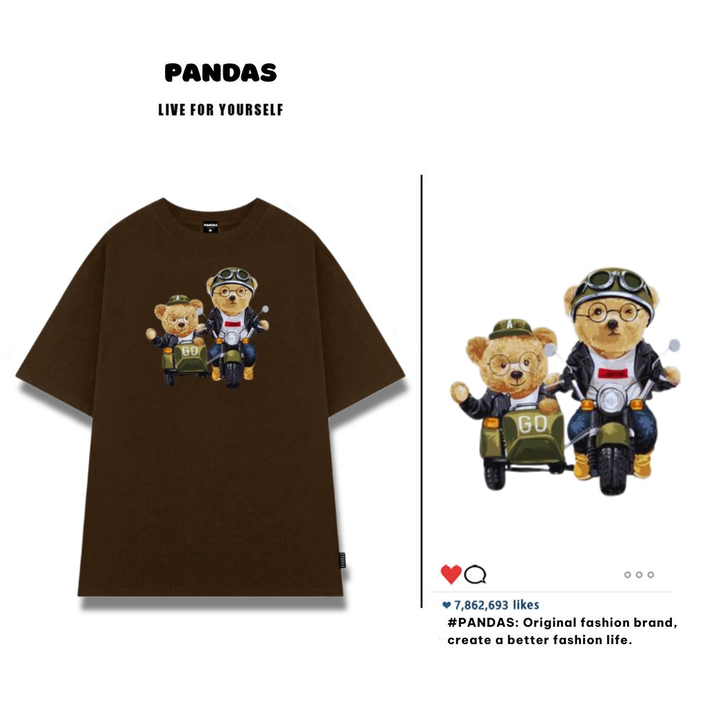 Áo thun form rộng tay lỡ unisex , áo phông unisex tay lỡ form rộng Pandas AT63 sỉ ib | BigBuy360 - bigbuy360.vn