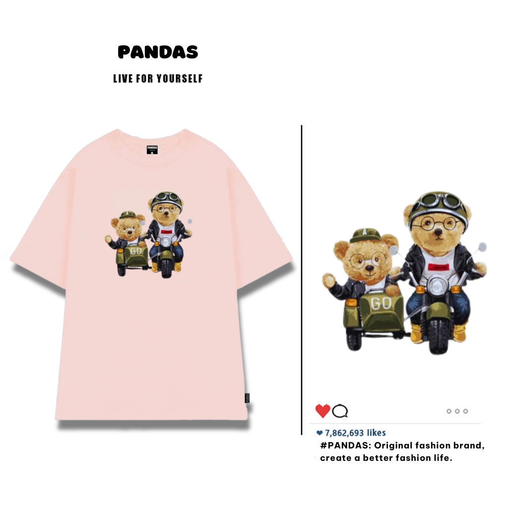 Áo thun form rộng tay lỡ unisex , áo phông unisex tay lỡ form rộng Pandas AT63 sỉ ib | BigBuy360 - bigbuy360.vn