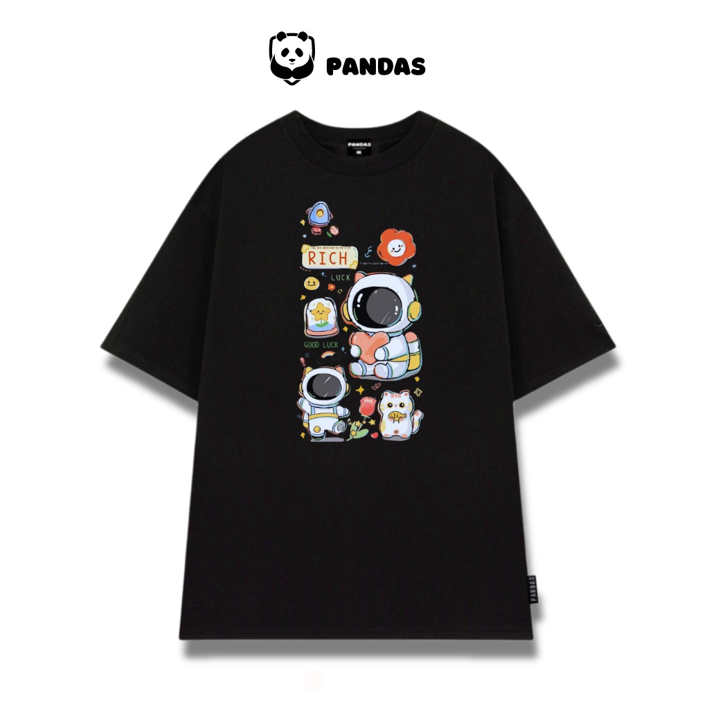 Áo thun unisex from rộng tay lỡ trơn cổ tròn nam nữ, áo phông cotton oversize Pandas AT14 sỉ ib | BigBuy360 - bigbuy360.vn