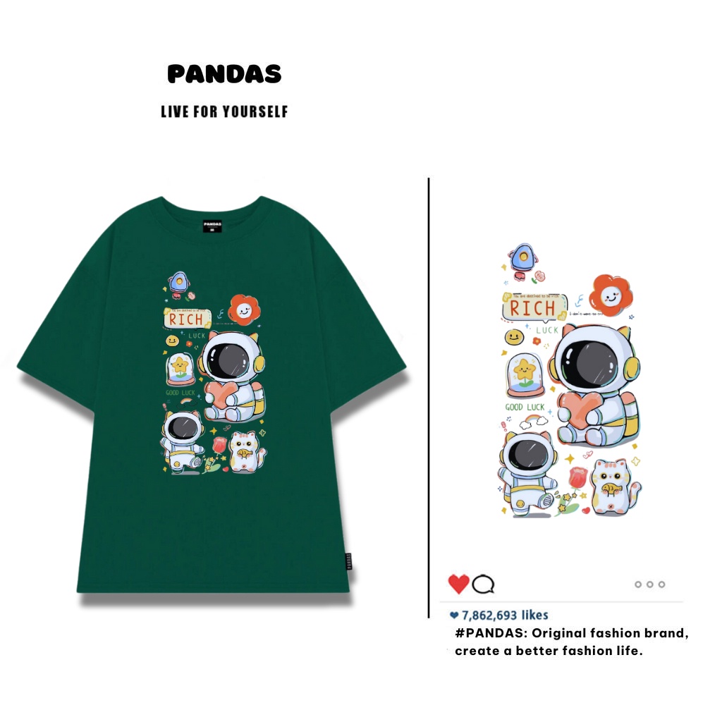 Áo thun unisex from rộng tay lỡ trơn cổ tròn nam nữ, áo phông cotton oversize Pandas AT14 sỉ ib | BigBuy360 - bigbuy360.vn