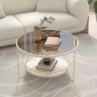 ☽ Bàn cà phê kính cường lực tròn 80cm của Ý Bàn phòng khách