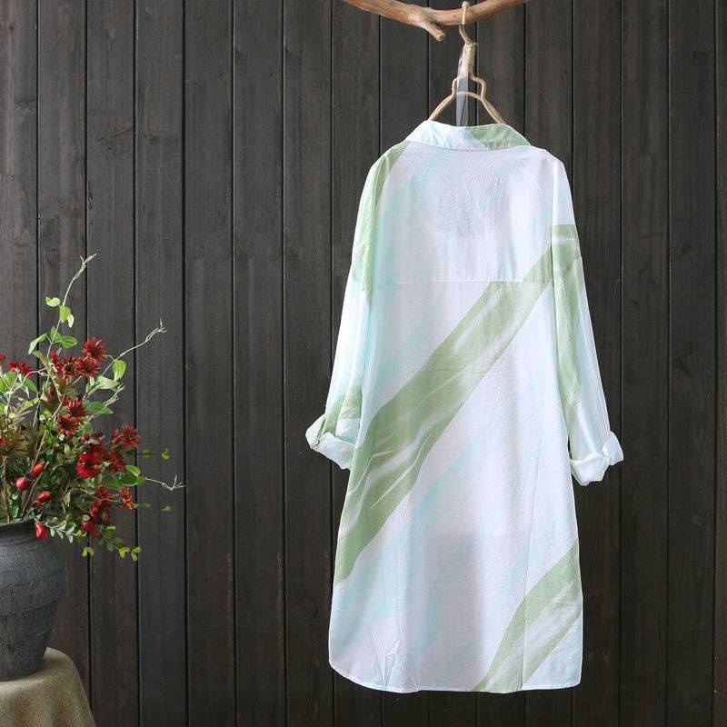 Áo Sơ Mi Chiffon Dài Tay Chống Nắng Dáng Rộng In Họa Tiết Thời Trang Mùa Hè Hàng Mới Dành Cho Bạn Nữ