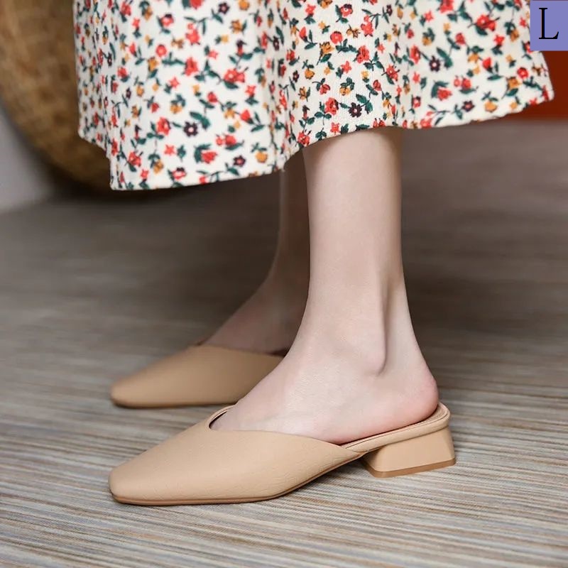 Dép Da Mũi Nhọn Đế Dày Mềm Mại Thời Trang Mùa Hè Cho Nữ