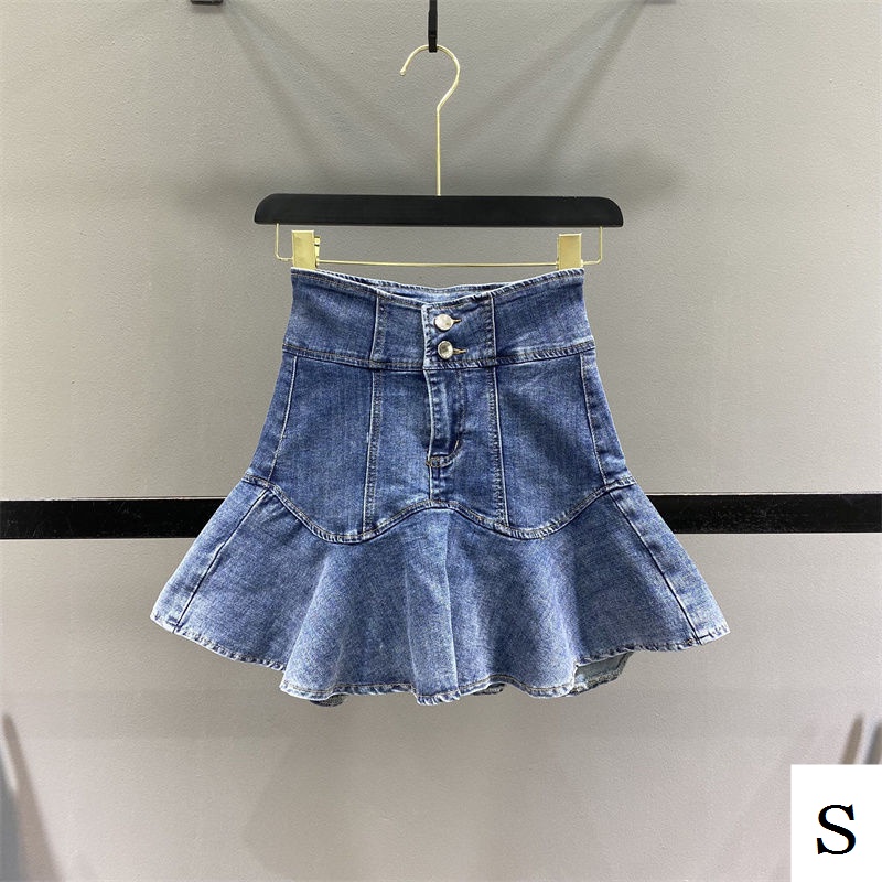 Chân Váy Denim Chữ a Lưng Cao Ôm Dáng Phối Bèo Thời Trang Mùa Hè Hàng Mới 2022