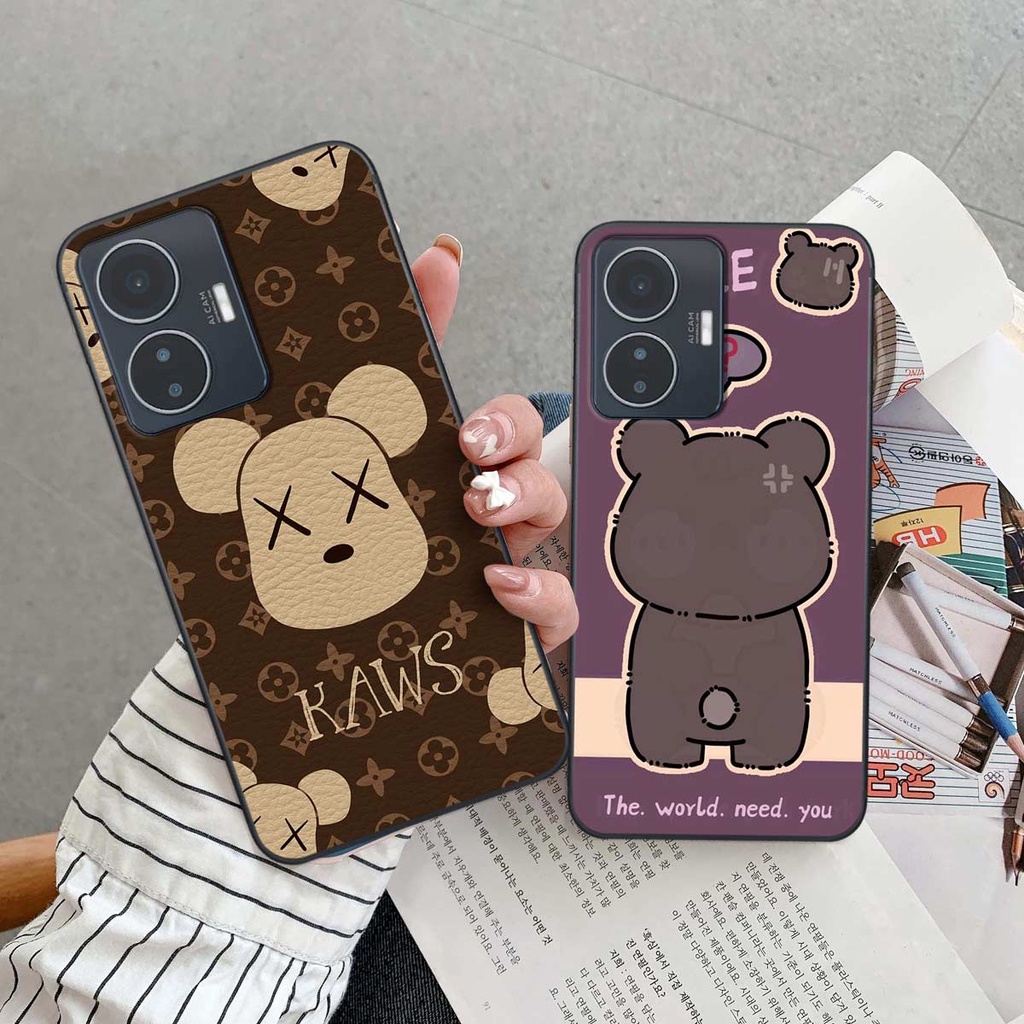Ốp Vivo Y55 4G / 5G 2022 hình gấu bear yummy, bearbrick kaws thời trang hot hit cute rẻ đẹp