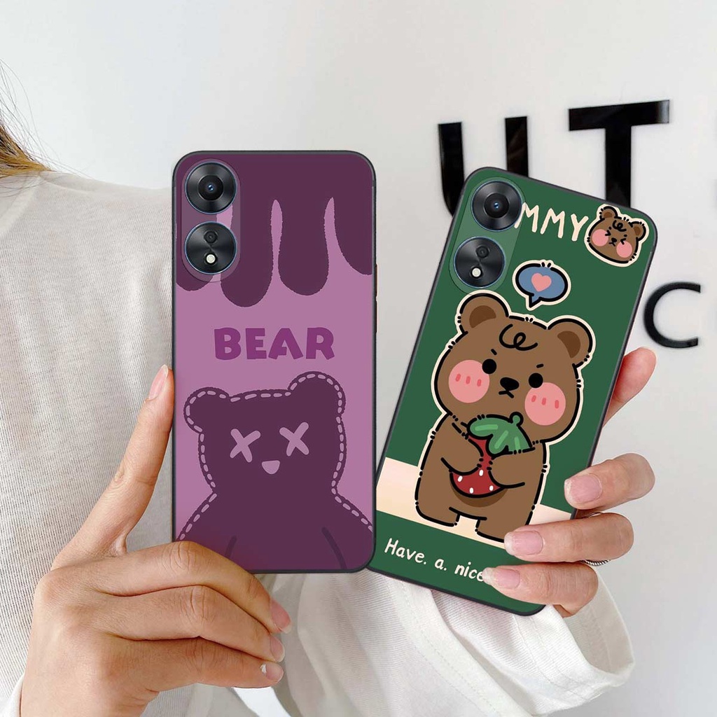 Ốp Oppo A58 / A78 hình gấu bear yummy, bearbrick kaws thời trang hot hit cute rẻ đẹp