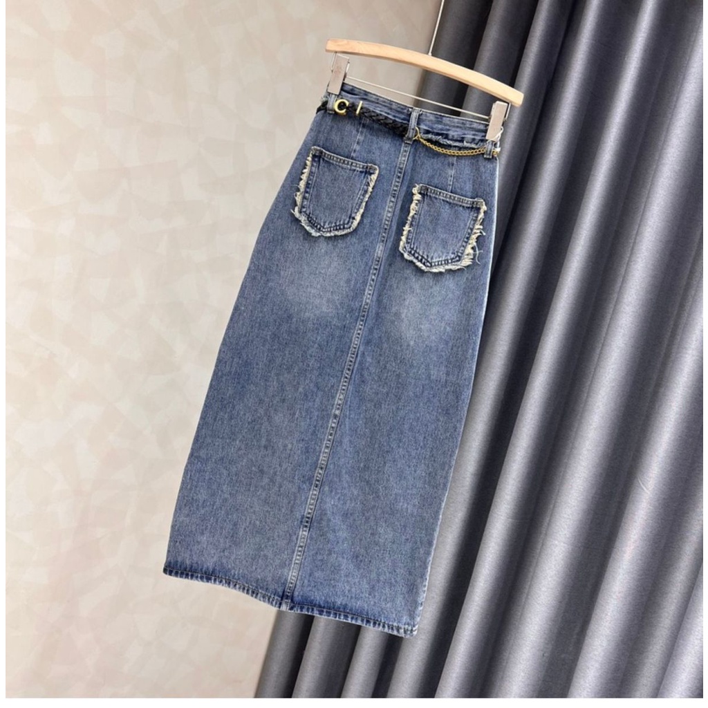 Chân Váy Denim Dáng Chữ a Xẻ Tà Thời Trang Mới 2023 Cho Nữ