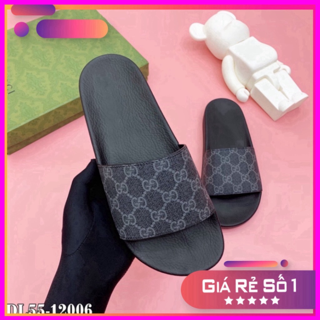 Dép nam quai da hoạ tiết vân dập nổi vàng -T030 Rẻ Nhất Shopeee *