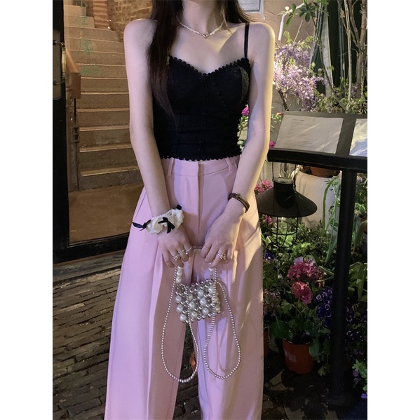 Jiashucheng Áo Lót Ống Mỏng Vừa Vặn Với Đệm Ngực Phối Ren Kiểu Pháp Cho Nữ