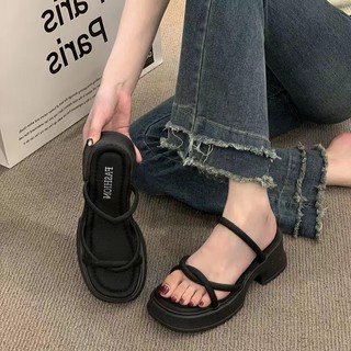 Dép lê nữ mẫu mới gót thô đế dày