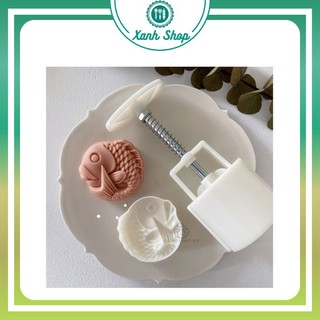 Khuôn trung thu lò xo 1 mặt Cá cuộn 50g