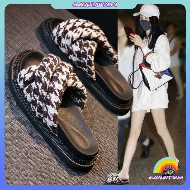 Dép đan chéo thời trang mẫu mới đế dày
