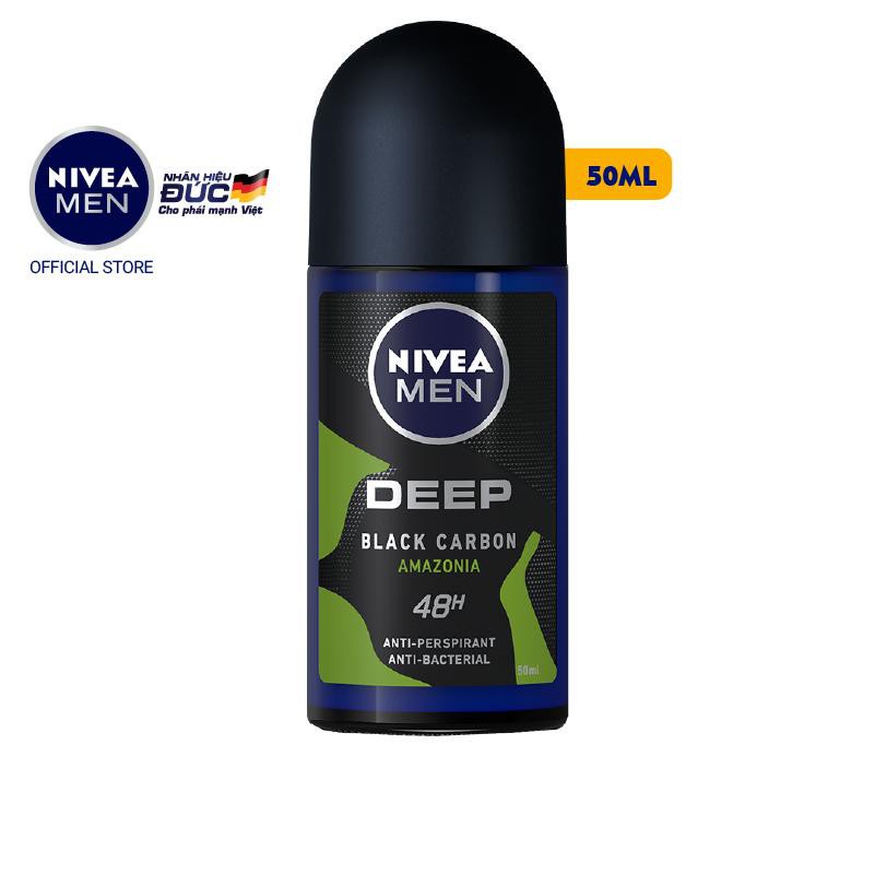 Lăn Ngăn Mùi NIVEA MEN Deep Than Đen Hương Rừng Amazon (50 ml) - 85370