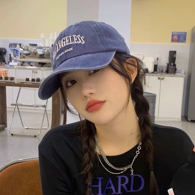 Mũ Lưỡi Trai Mềm Mại Thêu Chữ Phong Cách Đường Phố Mỹ Cá Tính