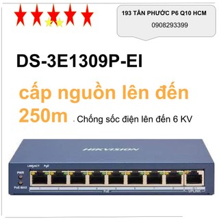 8-port 100mbps fast ethernet smart poe switch hikvision ds-3e1309p-ei
