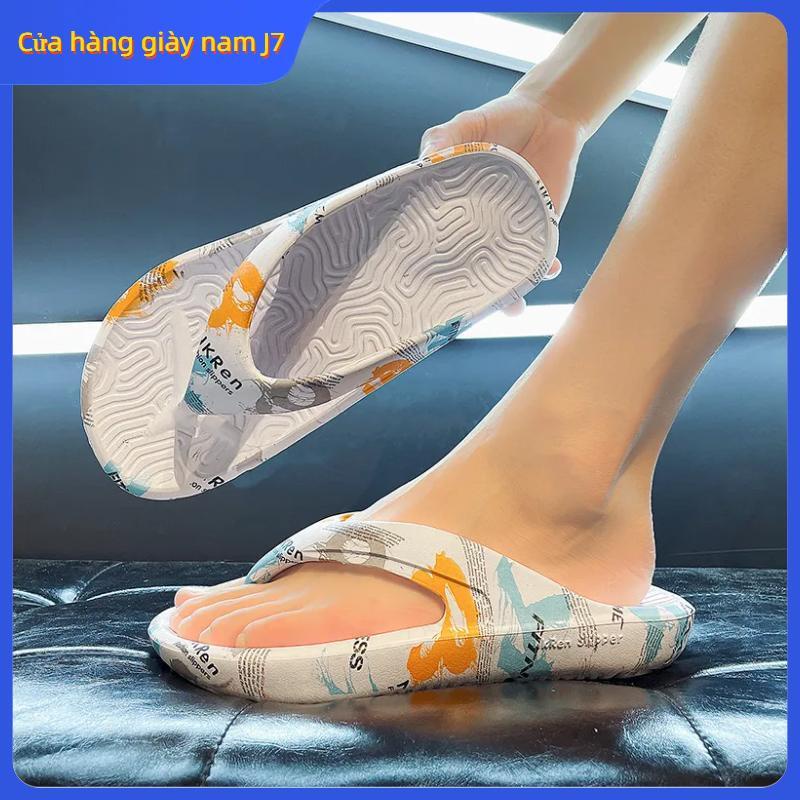 2023 Mới Dép Xỏ Ngón Đi Biển Trọng Lượng Nhẹ Chống Trượt Cỡ Lớn Đơn Giản Cho Nam