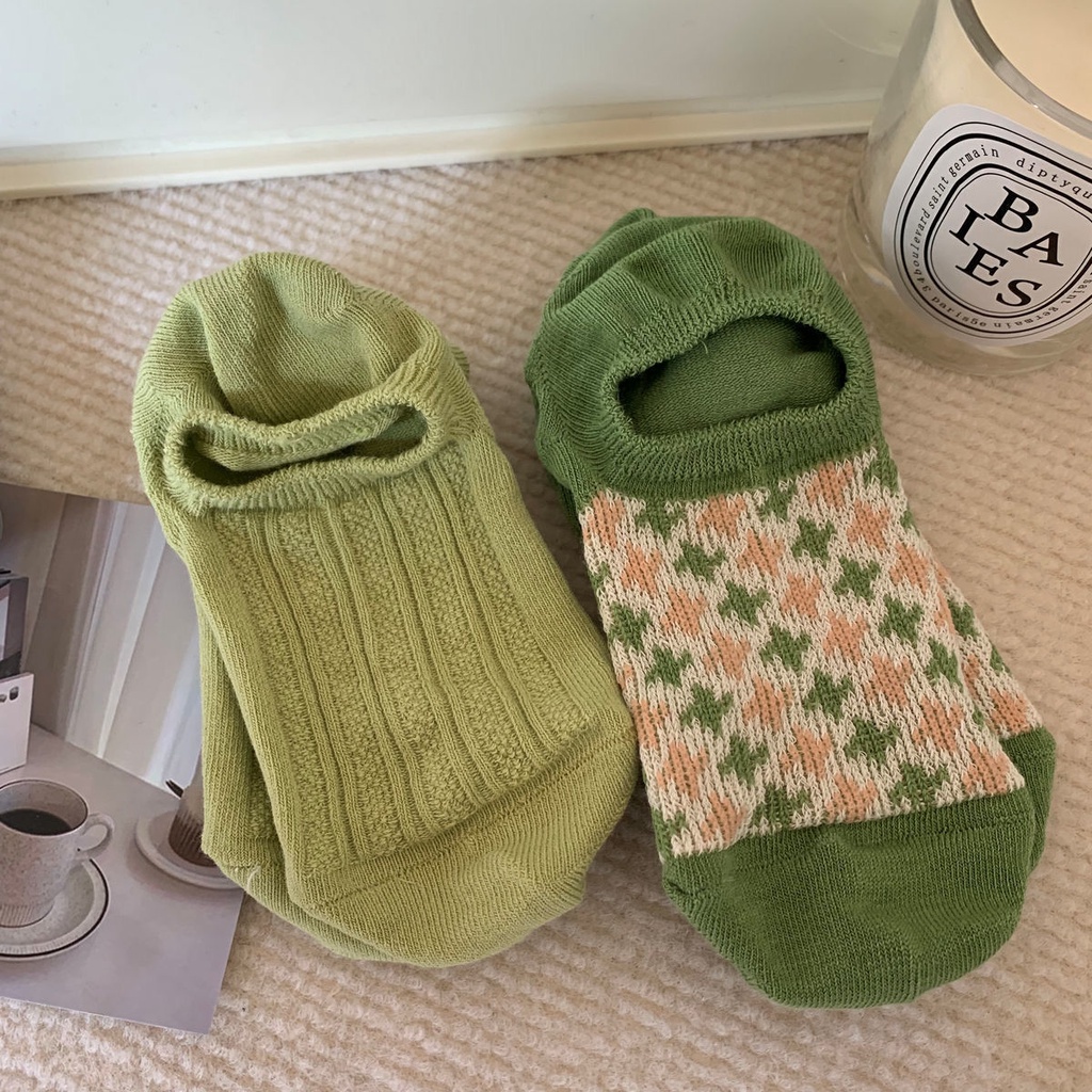 Vớ Thuyền Mỏng Cổ Thấp Họa Tiết Kẻ Sọc Đơn Giản Phong Cách Nhật Bản Thời Trang Xuân Hè Cho Nữ