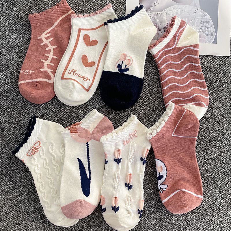 Vớ Cổ Ngắn Mỏng In Họa Tiết Hoạt Hình Dễ Thương Thời Trang Xuân Hè Cho Nữ