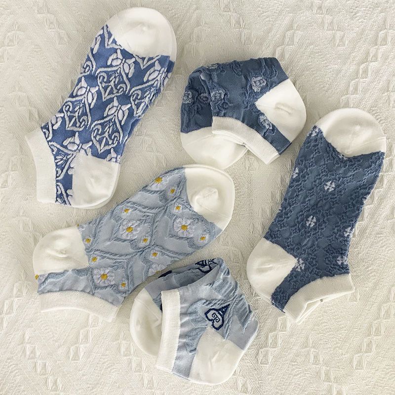 Vớ Cotton Mỏng Màu Trơn Cổ Thuyền Thoáng Khí Phong Cách Nhật Bản Dễ Thương Thời Trang Xuân Hè Cho Nữ