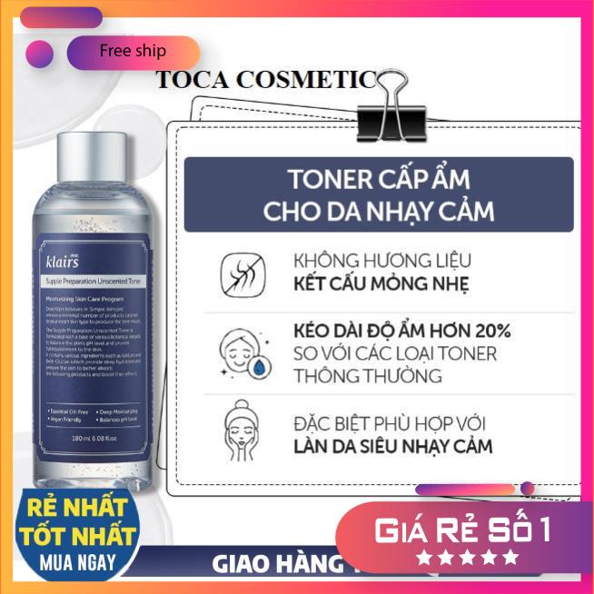 Toner Klairs - nước hoa hồng phục hồi làm dịu da Midnight Blue giảm sưng giảm  mụn 180ml -Cucosmetics