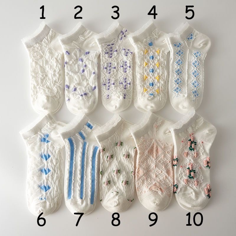 Vớ Ren Lụa Mỏng Cổ Thấp Thoáng Khí Thời Trang Mùa Hè Cho Nữ