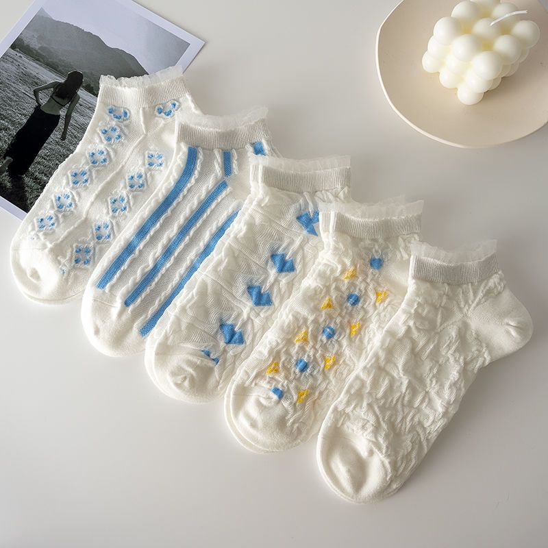 Vớ Ren Lụa Mỏng Cổ Thấp Thoáng Khí Thời Trang Mùa Hè Cho Nữ