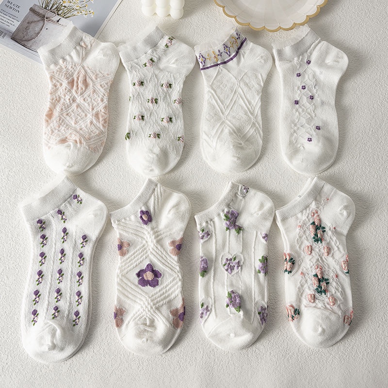 Vớ Cổ Thấp Mỏng Viền Ren Dễ Thương Phong Cách Nhật Bản / Hàn Quốc Thời Trang Mùa Hè Cho Nữ