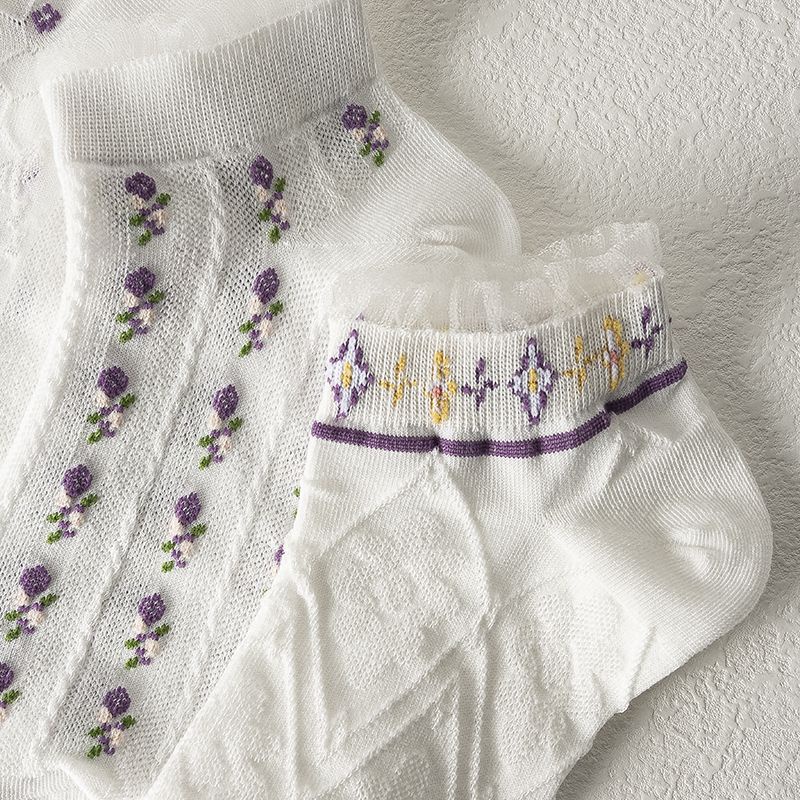 Vớ Cổ Thấp Mỏng Viền Ren Dễ Thương Phong Cách Nhật Bản / Hàn Quốc Thời Trang Mùa Hè Cho Nữ