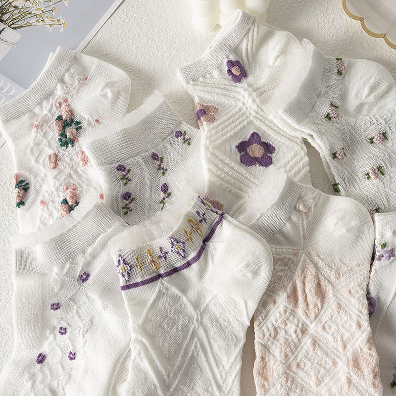 Vớ Cổ Thấp Mỏng Viền Ren Dễ Thương Phong Cách Nhật Bản / Hàn Quốc Thời Trang Mùa Hè Cho Nữ