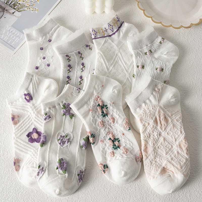 Vớ Cổ Thấp Mỏng Viền Ren Dễ Thương Phong Cách Nhật Bản / Hàn Quốc Thời Trang Mùa Hè Cho Nữ